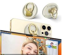 PROfezzion 3-in-1 Aluminum Magnetic Camera Mount for MacBook Webcam, Continuity Camera Mount for iPhone 16 16 Plus 16 Pro 16 Pro Max 15 14 13 12 & Mac OS Ventura/Later, with Tripod Hole(YELLOW)