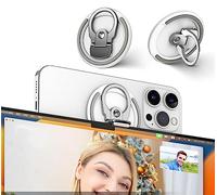 PROfezzion 3-in-1 Aluminum Magnetic Camera Mount for MacBook Webcam, Continuity Camera Mount for iPhone 16 16 Plus 16 Pro 16 Pro Max 15 14 13 12 & Mac OS Ventura/Later, with Tripod Hole(WHITE)