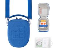 PROfezzion Travel Carrying Case for Yoto Mini, Hard Shell Storage Bag EVA Premium with Dedicated AirTag Pocket, Handle, Shoulder Strap and Card Holder (Blue Small)