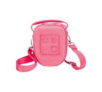 PROfezzion Travel Carrying Case for Yoto Mini, Hard Shell Storage Bag EVA Premium with Dedicated AirTag Pocket, Handle, Shoulder Strap and Card Holder (Pink Small)