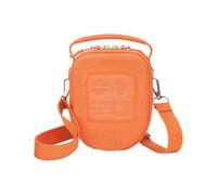 PROfezzion Travel Carrying Case for Yoto Mini, Hard Shell Storage Bag EVA Premium with Dedicated AirTag Pocket, Handle, Shoulder Strap and Card Holder (Orange Small)