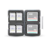 PROfezzion Water-Resistant Rugged Plastic Memory Card Storage Case fits 4 x SD SDHC SDXC Cards, 2 x CompactFlash/CFast/CF Cards (Light Grey)