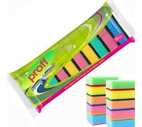 Proff Cleaning & Washing up Sponge Scourers, Foam, Mix Colours, Pack of 10