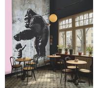 Profhome Animal Pattern Wallpaper 790162-GU Photo Wallpaper wall Mural Grey Black Pastel Blue Olive Green 0.53 m x 8.80 m / 4.45 sqm