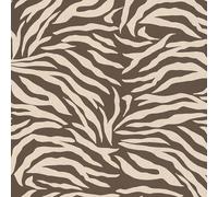 Profhome Zebra Pattern Wallpaper 782172-GU Non Woven Wallpaper Cream Brown 0.53 m x 10.05 m / 5.33 sqm