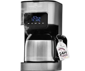 Profi Cook PC-KA 1191 Coffee Machine, 8-10 Cups, Timer, Sensor Touch Control, Double-Walled Thermos Flask with 1.2 Litre Volume, Aroma Closure, Stainless Steel Filter Coffee Machine,