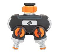 Profi-Partner Tap Splitter - Garden Hose Distributor with Single Regulation - Connection 1/2 Inch & 3/4 Inch (2-Way Distributor)