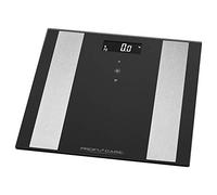 ProfiCare PC-PW 3007 FA 8-in-1 Glass Analysis Scales with Body Fat Analysis, Digital Personal Scales with Automatic Step-On, Personal Scales with High-Quality Weighing Surface, Black/Stainless Steel