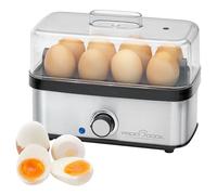 ProfiCook® Egg Cooker for up to 8 Eggs | Egg Cooker with Omelet/Poaching Function | Egg Cooker with Egg Holder & Measuring Cup with Egg Picker | Egg Cooker 8 Eggs with Indicator Light & Buzzer | PC-EK