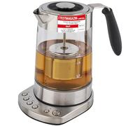 ProfiCook PC-WKS 1020 G 2in1 glass tea kettle, keep warm function, stainless steel tea filter, electric Temperature setting, signal tone when the preselected temperature is reached