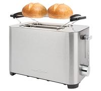 ProfiCook Toaster, Toaster 2 Slices, Defrosting, Warming/Quick Stop Function, Toaster with Bun Attachment, Stainless Steel, PC-TA 1251
