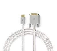 Profigold 2m HDMI to DVI-D 24+1-Pin Male 24K Braided Metal Cable