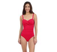 Profile by Gottex Tutti Frutti Solid Women's One-Piece Bathing Swimsuit with D Cup Bra and Wide Straps - Swim Essential, Rose Red, (12) D