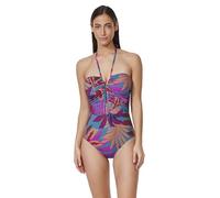 Profile by Gottex Women's Bandeau One Piece Swimsuit, Plantopia-Multi-Teal, 6