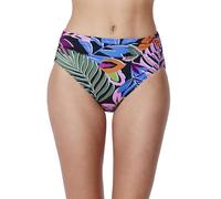 Profile by Gottex Women's Costa Del Sol Shirred High Waist Swim Bottom Bikini, Black Multi, 20