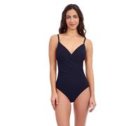 Profile by Gottex Women's Elegant V Neck Surplice One Piece Swimsuit, Black, 10