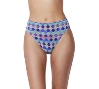 Profile by Gottex Women's Retro Riviera High Waist Netted Crochet Swim Bottom Bikini, Blue Multi, 18