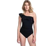 Profile by Gottex Women's Ruffle Shoulder One Piece Swimsuit, Tutti Frutti Black, 12