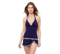 Profile by Gottex Women's Standard Echo Halter Tankini, Navy, 12