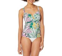 Profile by Gottex Women's Tropic Boom D-Cup Tankini Top, Multi/Green, 32D