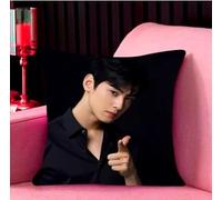 Profile Cushion with Cha Eun Woo Image, Black