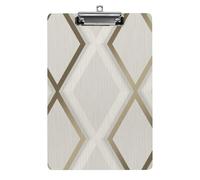 Profile Geometric Ivory Gold Clipboard Sturdy Low Profile Clip Clipboards Hanging Hole with Hanging Clipboard Acrylic Clip Board Holds 100 Sheets12.5x8.5In