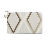 Profile Geometric Ivory Gold Coin Purse Lightweight Change Purse Mini Zipper Tool Bag Canvas Coin Wallets,Women Men