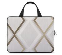Profile Geometric Ivory Gold Laptop Case Thin Laptop Sleeve with Handle Portable Laptop Bag Water Resistant Computer Case Neoprene Computer Sleeve Bag for Men Women