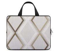 Profile Geometric Ivory Gold Laptop Case Thin Laptop Sleeve with Handle Portable Laptop Bag Water Resistant Computer Case Neoprene Computer Sleeve Bag for Men Women