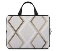 Profile Geometric Ivory Gold Laptop Case Thin Laptop Sleeve with Handle Portable Laptop Bag Water Resistant Computer Case Neoprene Computer Sleeve Bag for Men Women