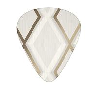 Profile Geometric Ivory Gold Printed Guitar Picks Personalized Guitar Plectrums 12 Pcs For Acoustic Guitar Electric Guitar And Bass Bulk Guitar Pick One Size