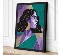 Profile in Purple Modern Canvas Wall Art Print 36x24 Inch (91 x 61 cm)