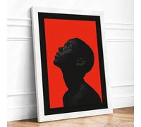 Profile in Silence Modern Framed Wall Art Print A3 (42×29.7cm) White, Wall Decor for Living Room, Bedroom, Office & Home, Ready to Hang, Art Gift