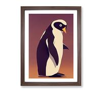 Profile Of A Penguin No.1 Framed Print for Living Room Bedroom Home Office Décor, Wall Art Picture Ready to Hang, Walnut A4 Frame (34 x 25 cm)
