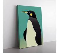 Profile Of A Penguin No.2 Canvas Wall Art Print Ready to Hang, Framed Picture for Living Room Bedroom Home Office Décor, 60x40 cm (24x16 Inch)