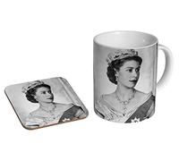 Profiles Queen Elizabeth II Young - Ceramic Coffee Mug + Coaster Gift Set