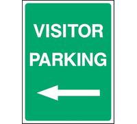 PROFILESIGNS.CO Visitor Parking Arrow Left Sign - Private Land Parking Sign - Self-Adhesive Vinyl, Rigid PVC, Aluminium - 150x200mm, 200x300mm, 300x400mm, 400x600mm
