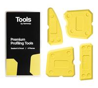 Profiling Finishing Sealant Tool 4 Piece Kit Set | Silicone Tool Smoothing Multi Edge Reusable Applicator Scraper Caulking Tool for Mastic, Sealing, Caulk & Grouting Projects | Hemway