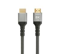 ProfiPatch HDMI Cable 8K 60Hz & 4K 120Hz UHD 2 m Grey Gold Contact Textile for Monitors, Televisions, Consoles