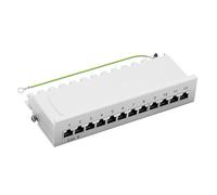 ProfiPatch SCENetwork CAT6 CAT6 Class E 12 Port Patch Panel Metal Grey RAL7035 250MHz 1Gbit for Wall Mounting or Desktop
