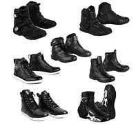 PROFIRST' All in One Short Ankle Motorbike Boots Protective Clothing CE Armored Waterproof Motorcycle shoes All black (Alaska Black Boots, UK Footwear Size System, Adult, Men, Numeric, Medium, 12)