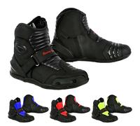 PROFIRST BT-42 Short Ankle Leather Motorbike boots for men Motorcycle boots Protective Shoes for Riders (7 UK, Blue, numeric_7)