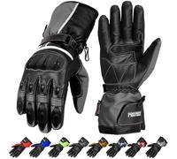PROFIRST Motorbike Gloves Motorcycle Riders Waterproof Leather Gloves for Men and Women with Hard Protection To save Hands From Injury (Grey, Medium)