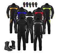 PROFIRST Motorbike Suit For men’s, Motorcycle Waterproof Suits Jacket Trouser CE Armor For All Weather and Protective Suit, Armor Suit Racing Gloves - Motorbike Boots Leather Shoes