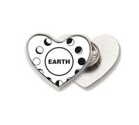 Profit Loss Moon Phase Change Earth Heart Metal Pin Brooch Clip Love