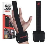 ProFitness Weight Lifting Straps - 10” Long Wrist Straps for Weightlifting - Padded Neoprene Lifting Straps Gym with Non Slip Silicone Grip Men and Women - Weightlifting Wrist Straps (Red)