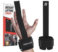 ProFitness Weight Lifting Straps - Wrist Straps for Weightlifting - Padded Workout Wrist Wraps for Men | Lifting Straps Gym as Workout Straps for Men - Weightlifting Wrist Straps (Black/White)