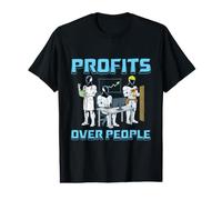 Profits Over People Funny Anti Billionaire Capitalism Meme Value Graphic T-Shirt