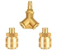 Profiwoab 1/4" BSP Airline Hose Connectors, Air Line Fittings Y Piece 3 Way for Compressor