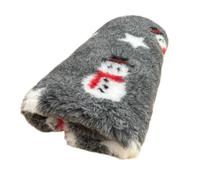 Profleece Christmas Dog Bed for Puppies & Dogs - Quick Drying & Washable Fleece Vet Bedding - 75 x 50cm - Charcoal Snowman Pattern